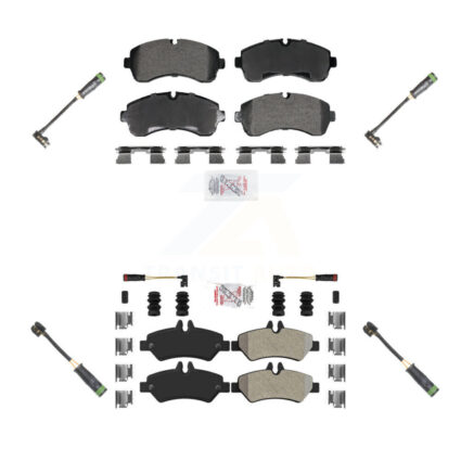 Front Rear Ceramic Disc Brake Pad & Extra Wear Sensor Kit For Mercedes-Benz Sprinter 3500 KNW-101257