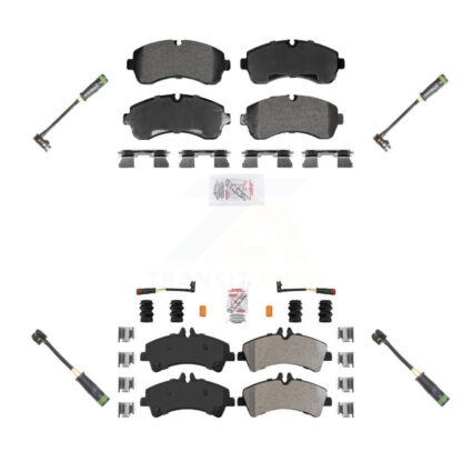 Front Rear Ceramic Brake Pad Extra Wear Sensor Kit For Mercedes-Benz Sprinter 3500 3500XD KNW-101258