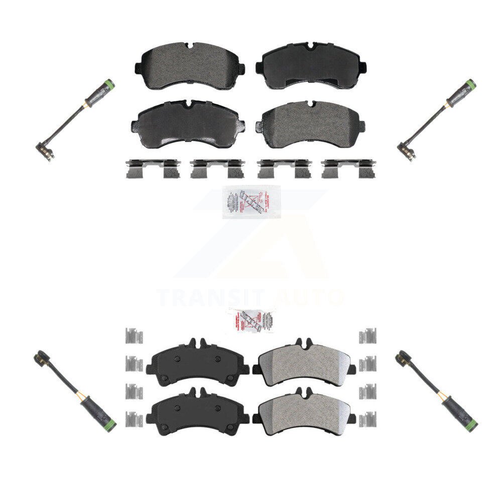 Front Rear Ceramic Disc Brake Pads Wear Sensor Kit For Mercedes-Benz Sprinter 3500 3500XD KNW-101259