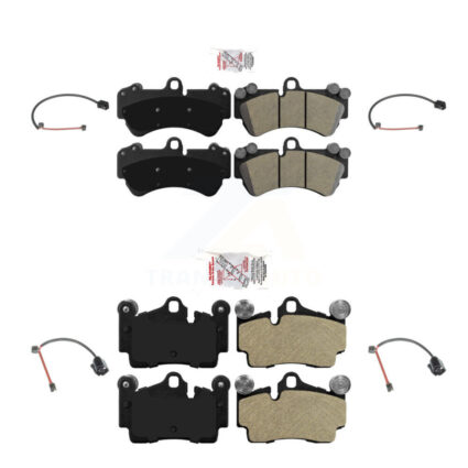 Front Rear Ceramic Disc Brake Pads And Wear Sensors Kit For Porsche Cayenne KNW-101268