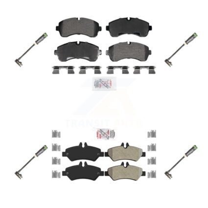 Front Rear Ceramic Disc Brake Pads And Wear Sensors Kit For Freightliner Sprinter 3500 KNW-101286
