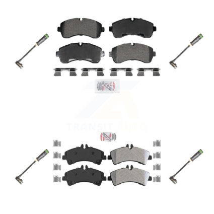 Front Rear Ceramic Disc Brake Pads And Wear Sensors Kit For Freightliner Sprinter 3500 KNW-101289