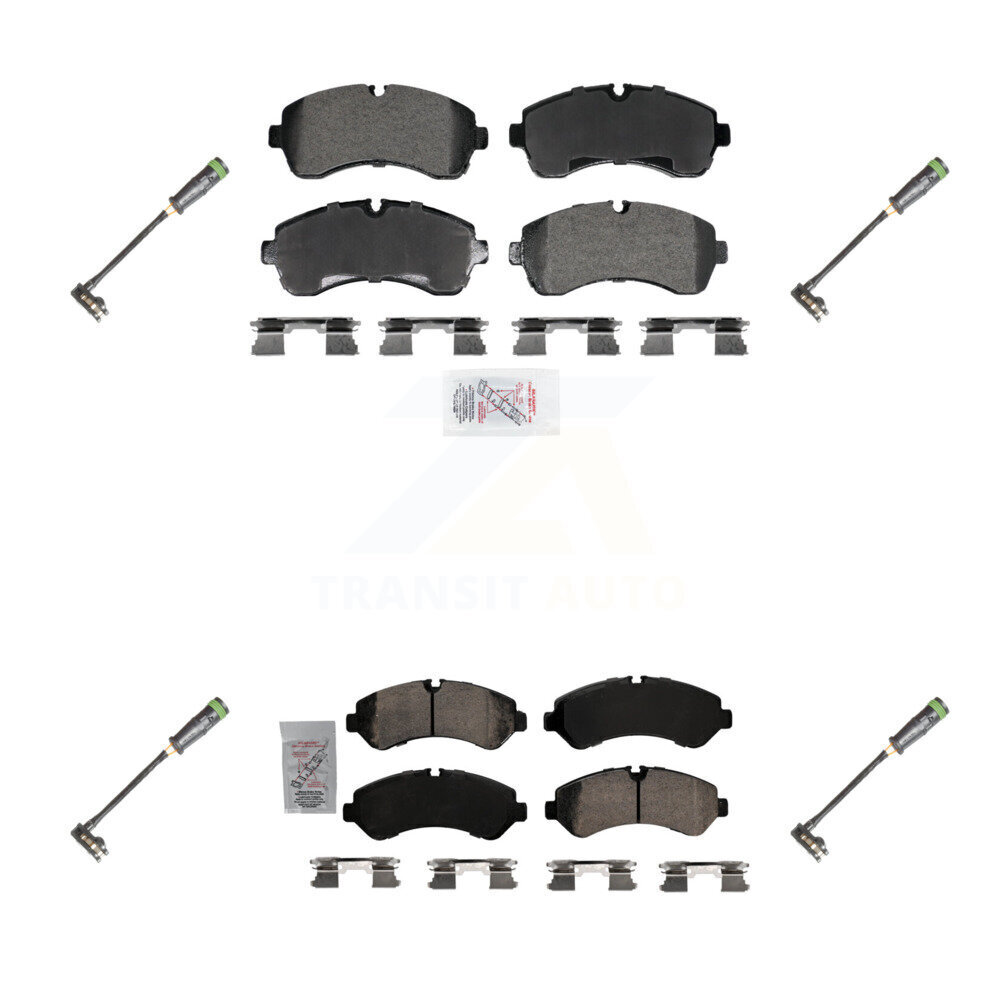 Front Rear Ceramic Disc Brake Pads And Wear Sensors Kit For Freightliner Sprinter 3500 KNW-101293