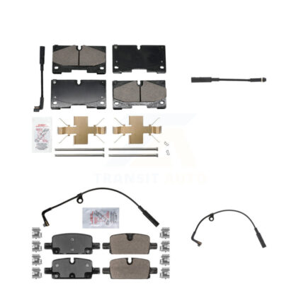 Front Rear Ceramic Brake Pad Extra Wear Sensor Kit For GMC Chevrolet Silverado 1500 Yukon KNW-101304