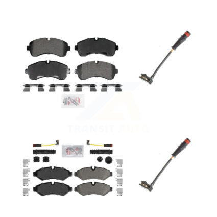 Front Rear Ceramic Brake Pad & Extra Wear Sensor Kit For Mercedes-Benz Sprinter 2500 1500 KNW-101307