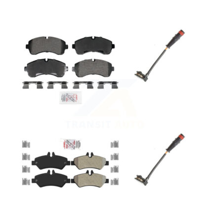 Front Rear Ceramic Disc Brake Pads And Wear Sensors Kit For 2009 Dodge Sprinter 3500 3.0L KNW-101308