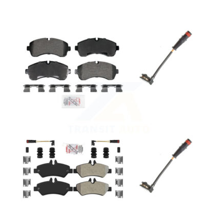 Front Rear Ceramic Disc Brake Pad Extra Wear Sensor Kit For 2009 Dodge Sprinter 3500 3.0L KNW-101309