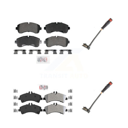 Front Rear Ceramic Disc Brake Pads And Wear Sensors Kit For 2009 Dodge Sprinter 3500 3.0L KNW-101311