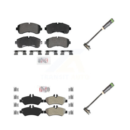 Front Rear Ceramic Disc Brake Pads And Wear Sensors Kit For Freightliner Sprinter 3500 KNW-101312