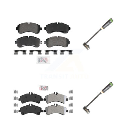 Front Rear Ceramic Disc Brake Pads And Wear Sensors Kit For Freightliner Sprinter 3500 KNW-101315