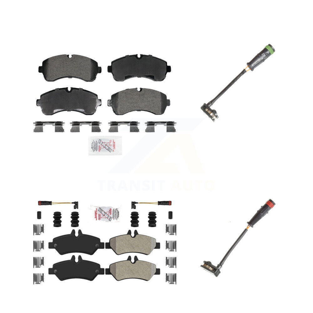Front Rear Ceramic Disc Brake Pad & Extra Wear Sensor Kit For Mercedes-Benz Sprinter 3500 KNW-101321