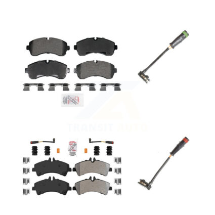 Front Rear Ceramic Disc Brake Pad & Extra Wear Sensor Kit For Mercedes-Benz Sprinter 3500 KNW-101322