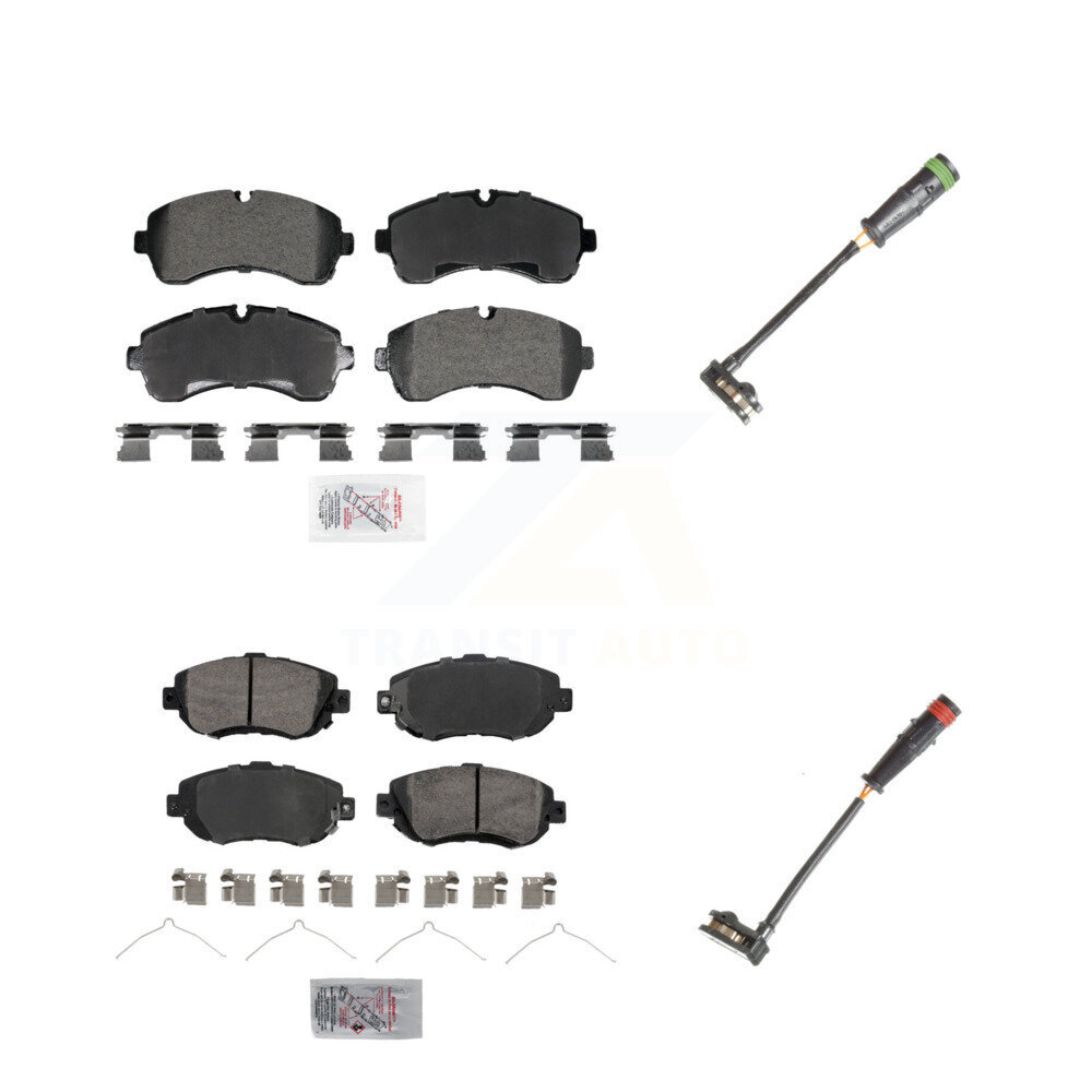 Front Rear Ceramic Disc Brake Pads & Wear Sensor Kit For Mercedes-Benz Sprinter 2500 1500 KNW-101324
