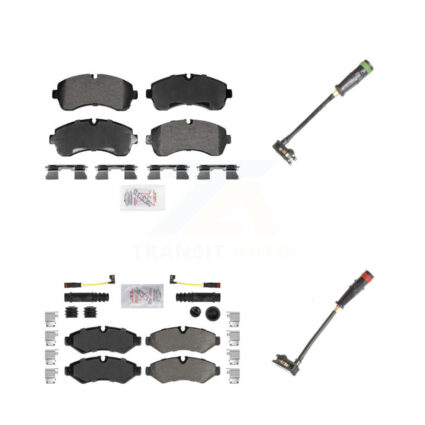 Front Rear Ceramic Brake Pad & Extra Wear Sensor Kit For Mercedes-Benz Sprinter 2500 1500 KNW-101325