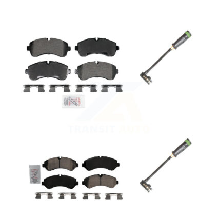 Front Rear Ceramic Disc Brake Pads And Wear Sensors Kit For Freightliner Sprinter 3500 KNW-101329