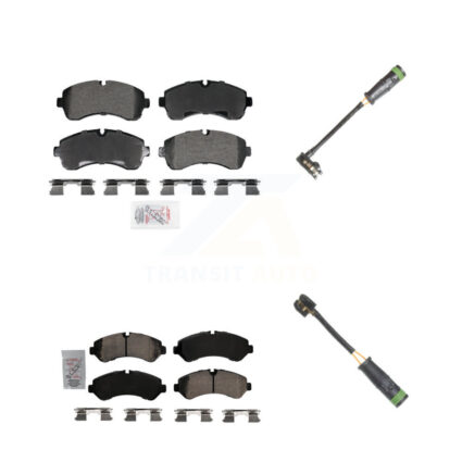 Front Rear Ceramic Disc Brake Pads And Wear Sensors Kit For Freightliner Sprinter 4500 KNW-101331