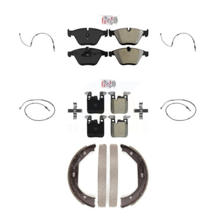 Front Rear Ceramic Disc Brake Pad Wear Sensor Kit (7Pc) For 2013 BMW 335i Sedan with 3.0L KNW-101374