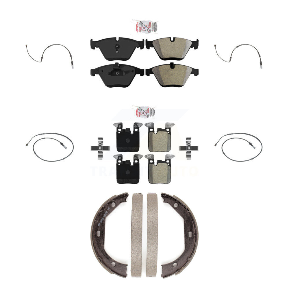 Front Rear Ceramic Disc Brake Pad Wear Sensor Kit (7Pc) For 2013 BMW 335i Sedan with 3.0L KNW-101374