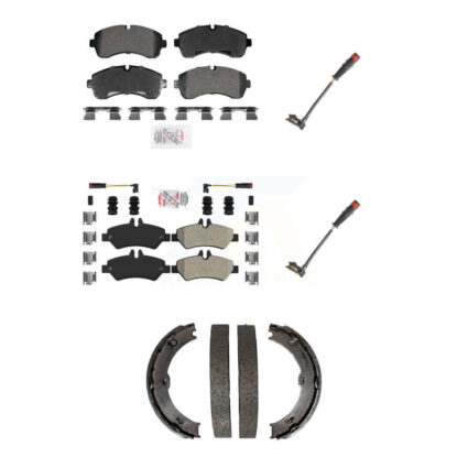Front Rear Ceramic Brake Pads Extra Wear Sensor Kit (5Pc) For 09 Dodge Sprinter 3500 3.0L KNW-101384