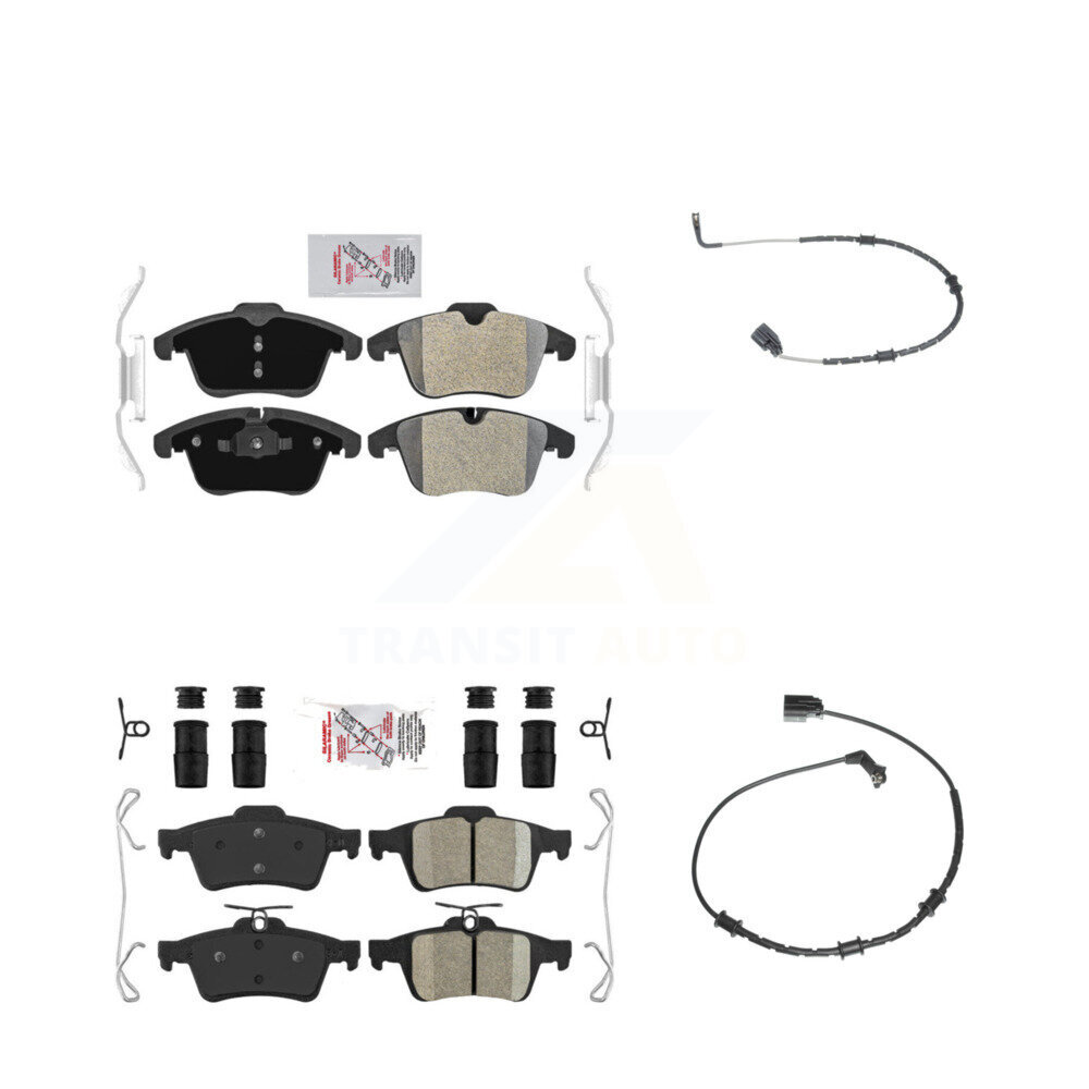 Front Rear Ceramic Disc Brake Pads And Wear Sensors Kit For Jaguar XF KNW-101390
