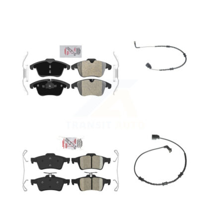 Front Rear Ceramic Disc Brake Pads And Wear Sensors Kit For Jaguar XF KNW-101391