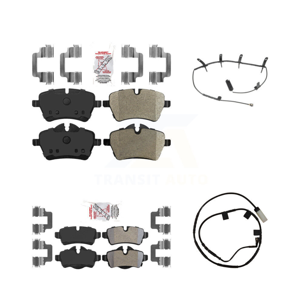 Front Rear Ceramic Disc Brake Pads And Wear Sensors Kit For Mini Cooper KNW-101403