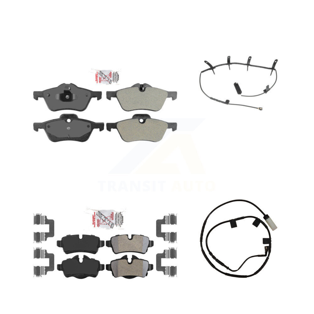 Front Rear Ceramic Disc Brake Pads And Wear Sensors Kit For Mini Cooper KNW-101405