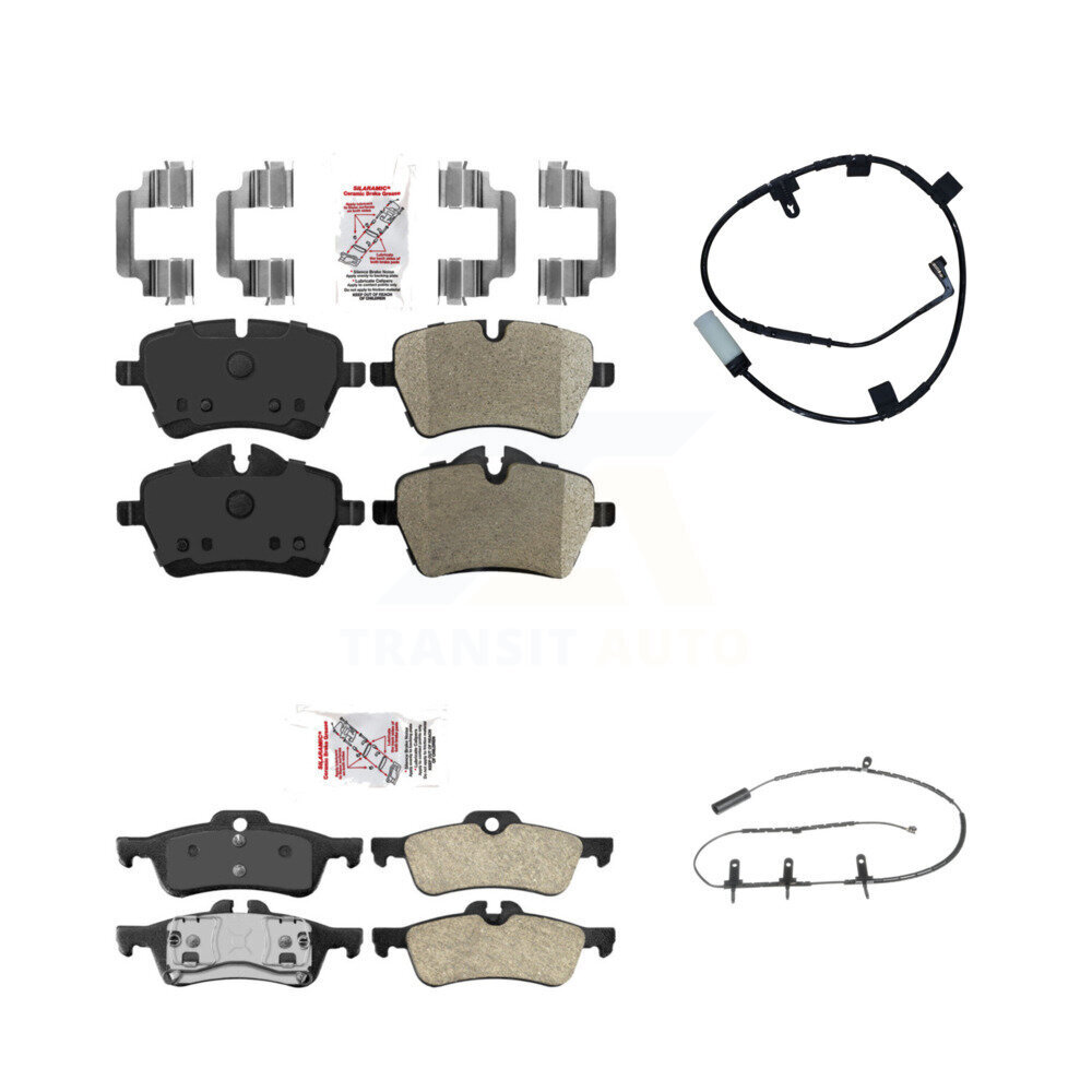 Front Rear Ceramic Disc Brake Pads And Wear Sensors Kit For Mini Cooper KNW-101406