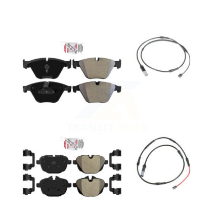 Front Rear Ceramic Disc Brake Pads And Wear Sensors Kit For 2014-2016 BMW 528i 535d KNW-101410