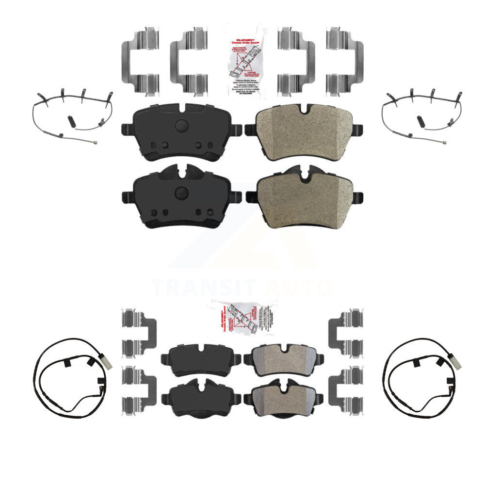 Front Rear Ceramic Disc Brake Pads And Wear Sensors Kit For Mini Cooper KNW-101417