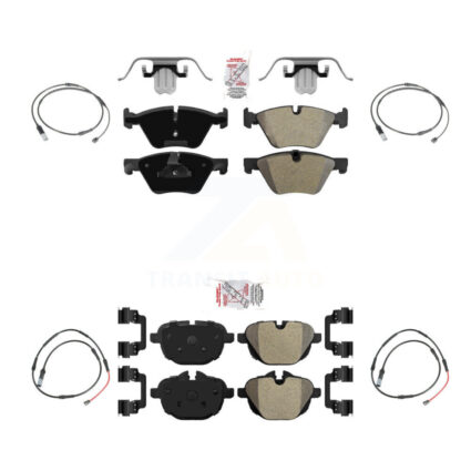 Front Rear Ceramic Disc Brake Pads And Wear Sensors Kit For BMW 528i KNW-101422