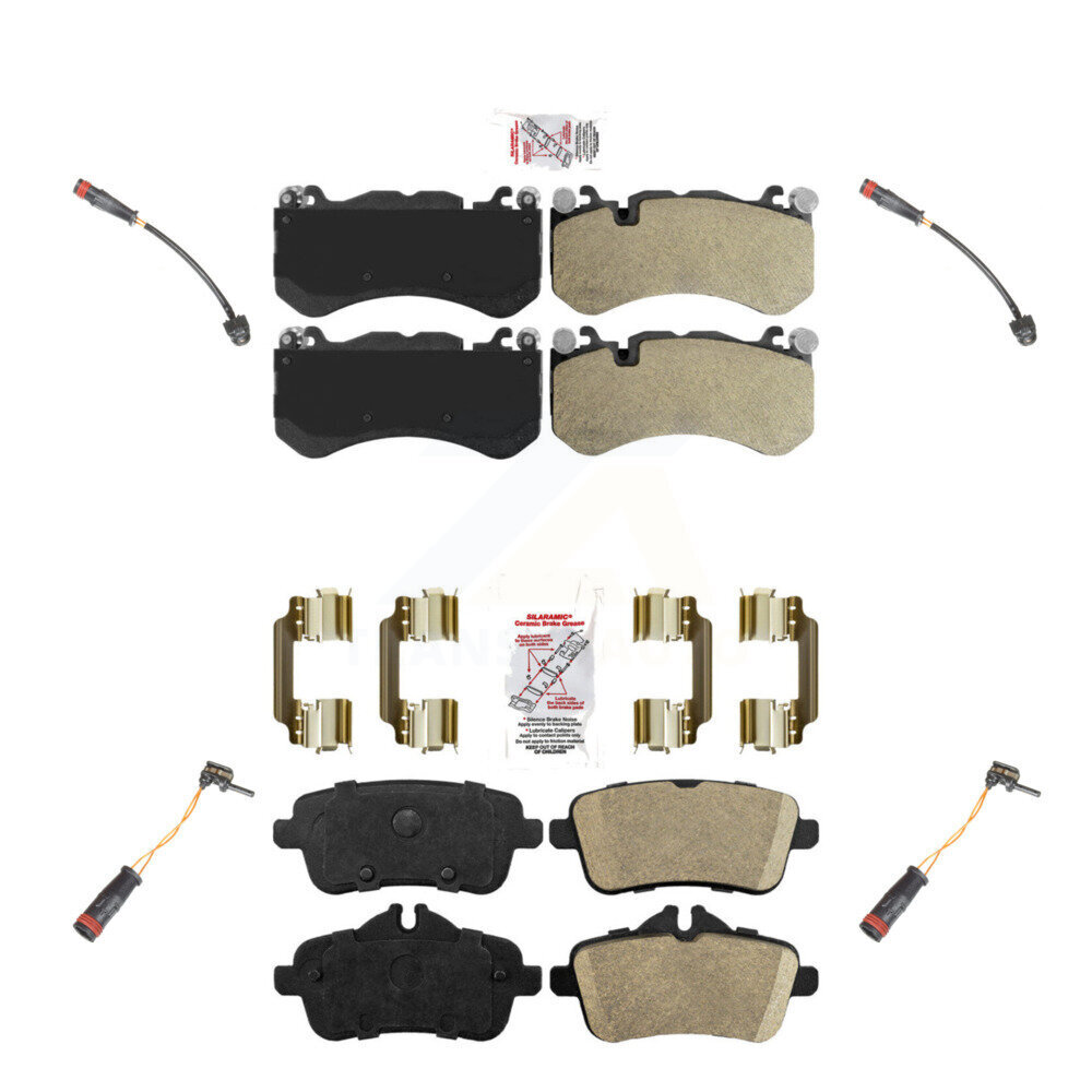 Front Rear Ceramic Brake Pads & Wear Sensor Kit For 2014-2015 Mercedes-Benz GL63 AMG 5.5L KNW-101427