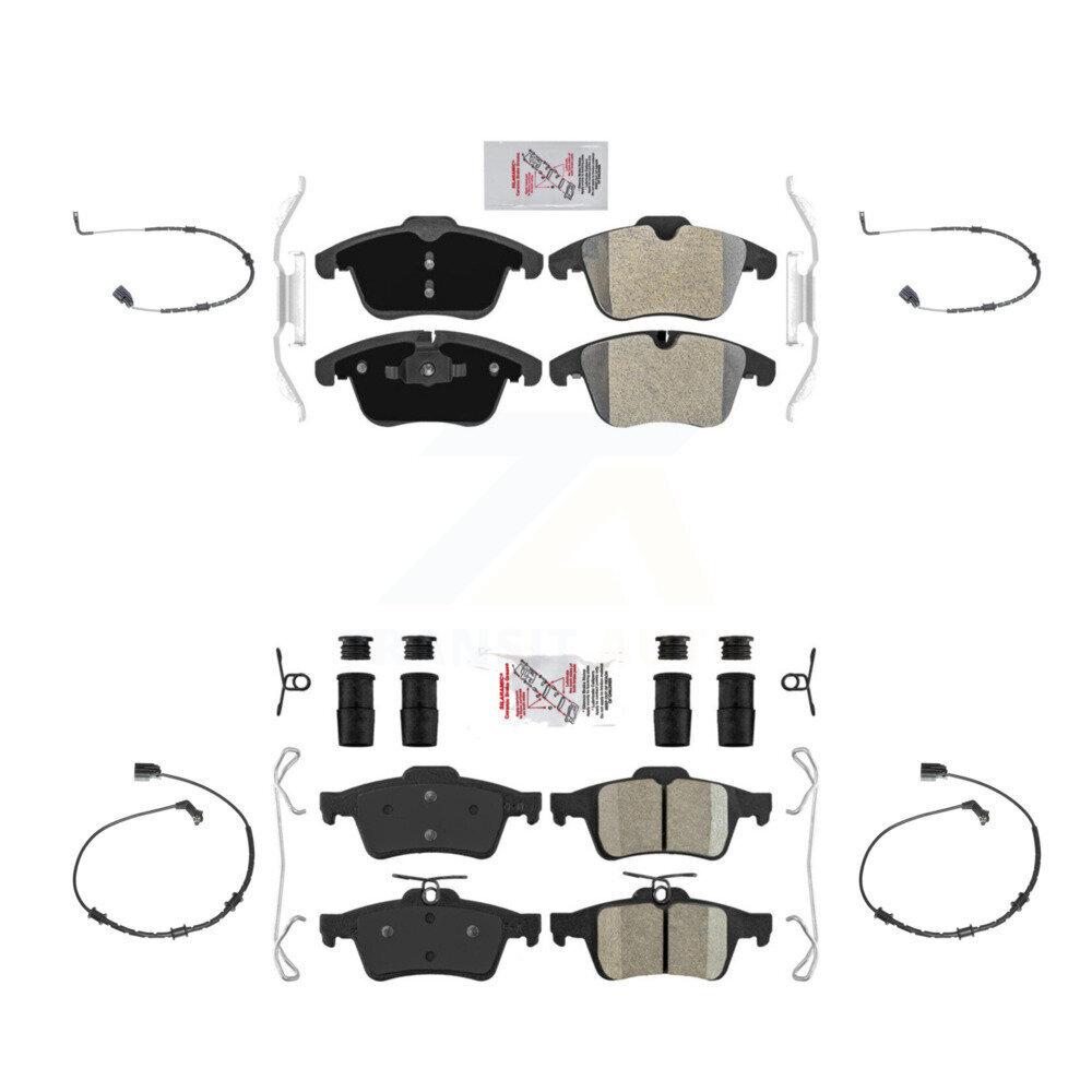 Front Rear Ceramic Disc Brake Pads And Wear Sensors Kit For Jaguar XF KNW-101435