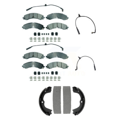 Front Rear Ceramic Brake Pad Extra Wear Sensor Kit (5Pc) For GMC Chevrolet Sierra 2500 HD KNW-101438