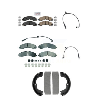 Front Rear Ceramic Brake Pad Extra Wear Sensor Kit (5Pc) For GMC Chevrolet Sierra 2500 HD KNW-101439