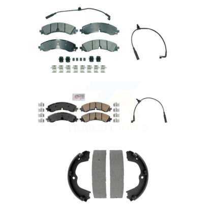 Front Rear Ceramic Brake Pad Extra Wear Sensor Kit (5Pc) For GMC Chevrolet Sierra 2500 HD KNW-101440