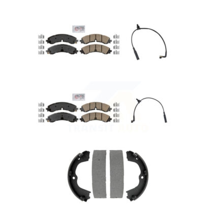 Front Rear Ceramic Brake Pads Wear Sensor Kit (5Pc) For GMC Chevrolet Sierra 2500 HD 3500 KNW-101441