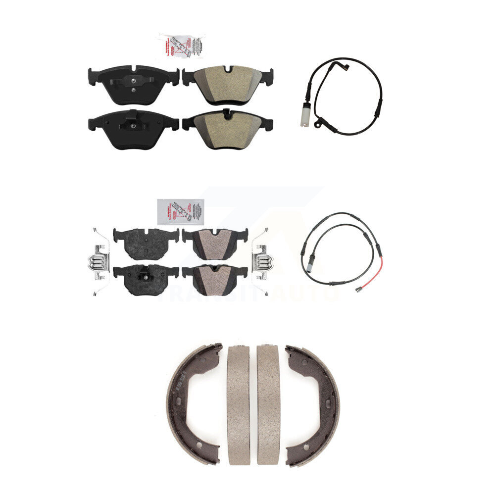 Front Rear Ceramic Brake Pad And Wear Sensor Kit (5Pc) For 2009-2010 BMW 528i xDrive 3.0L KNW-101444