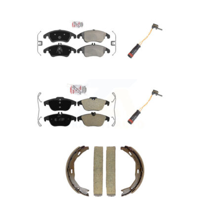 Front Rear Ceramic Brake Pads Wear Sensor Kit (5Pc) For Mercedes-Benz C300 C350 E350 E550 KNW-101446