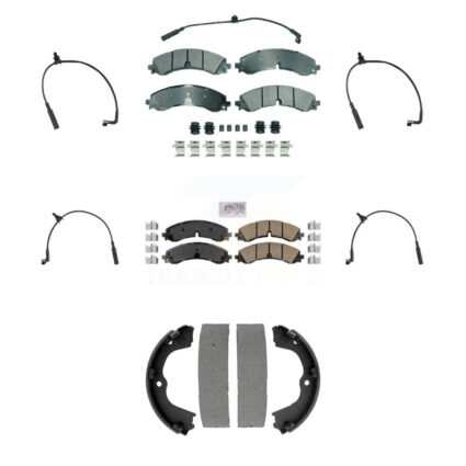 Front Rear Ceramic Brake Pad Extra Wear Sensor Kit (7Pc) For GMC Chevrolet Sierra 2500 HD KNW-101455