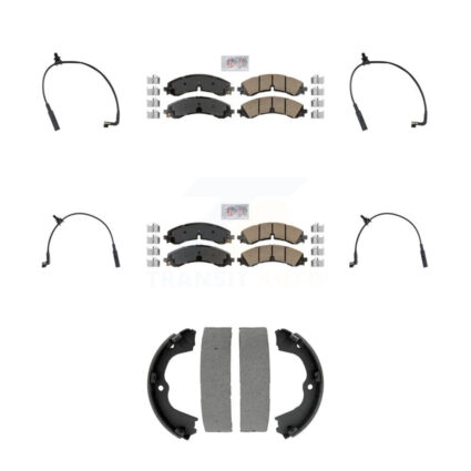Front Rear Ceramic Brake Pads Wear Sensor Kit (7Pc) For GMC Chevrolet Sierra 2500 HD 3500 KNW-101456