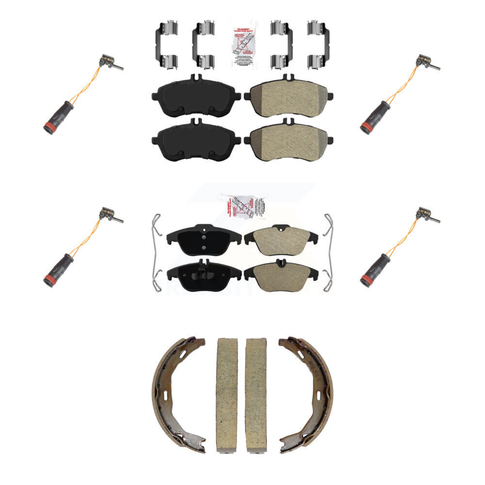 Front Rear Ceramic Disc Brake Pads Wear Sensor Kit (7Pc) For Mercedes-Benz C300 C250 C230 KNW-101457
