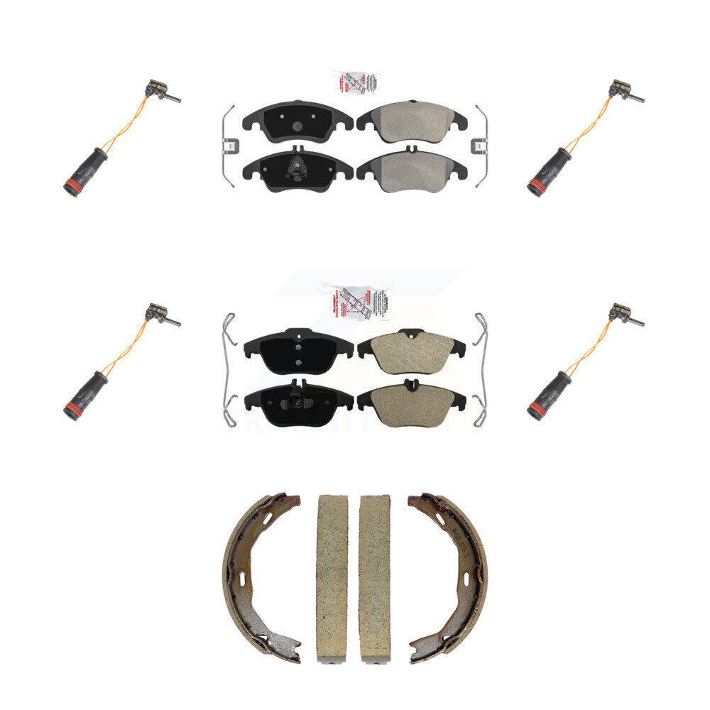 Front Rear Ceramic Brake Pads Wear Sensor Kit (7Pc) For Mercedes-Benz C300 C350 E350 E550 KNW-101458