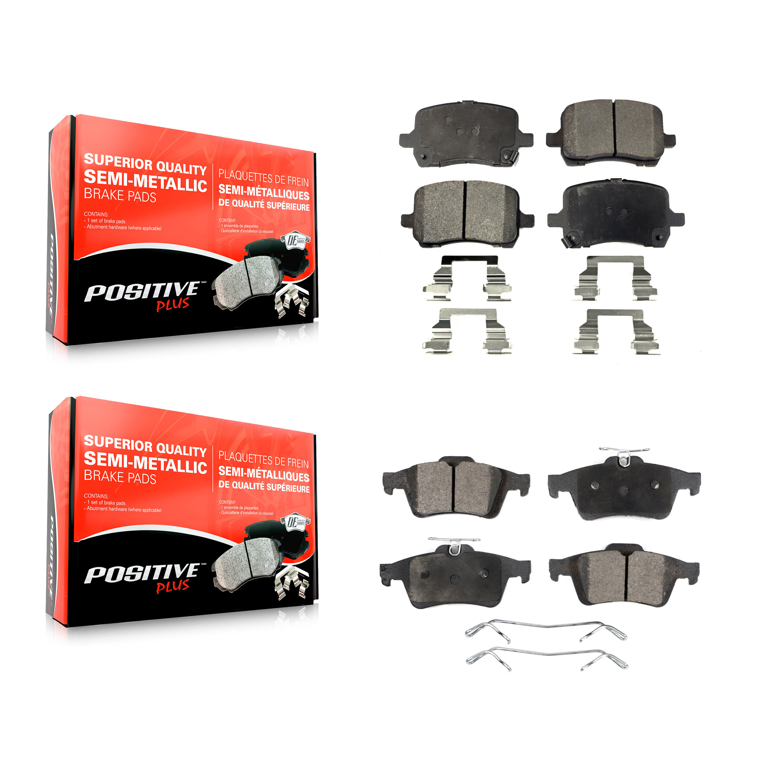 Front Rear Semi-Metallic Brake Pads Kit For Pontiac Solstice Saturn Sky KPF-100019
