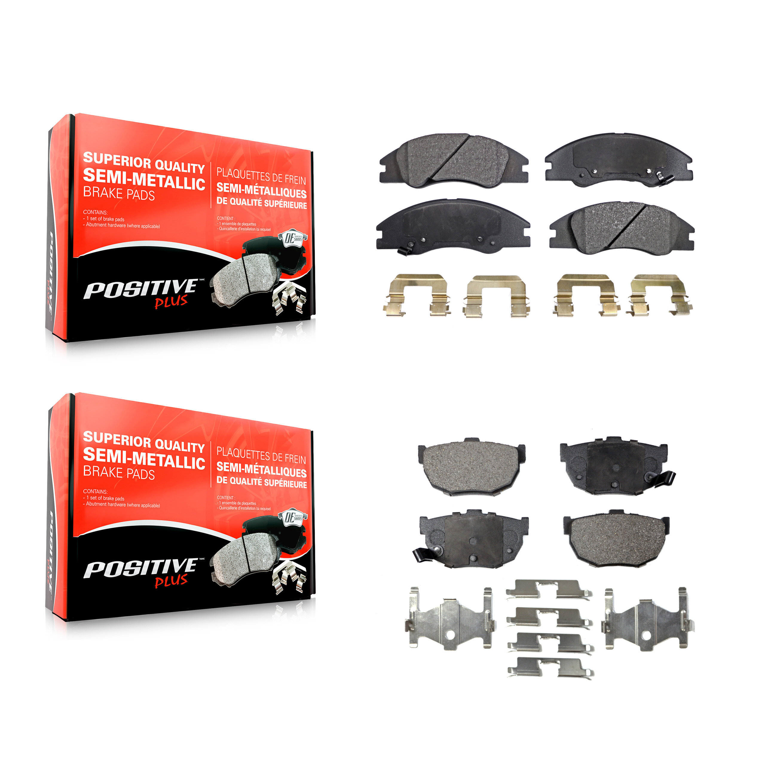 Front Rear Semi-Metallic Brake Pads Kit For Kia Spectra Spectra5 KPF-100037