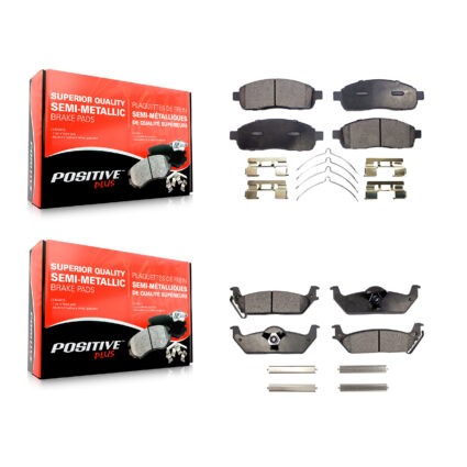Front Rear Semi-Metallic Brake Pads Kit For Ford F-150 Lincoln Mark LT KPF-100044