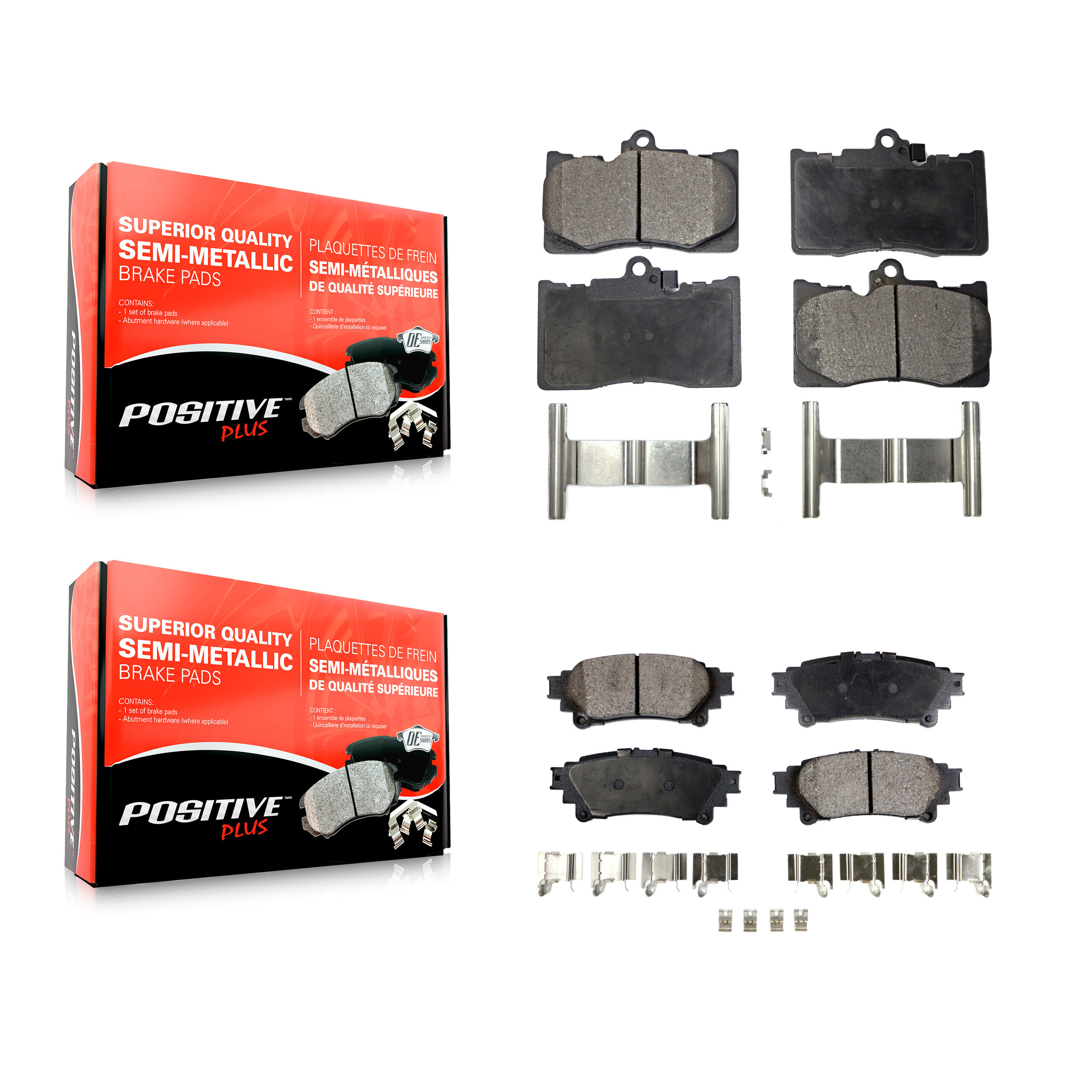 Front Rear Semi-Metallic Brake Pads Kit For Lexus IS300 IS350 GS350 RC350 RC300 IS200t KPF-100056