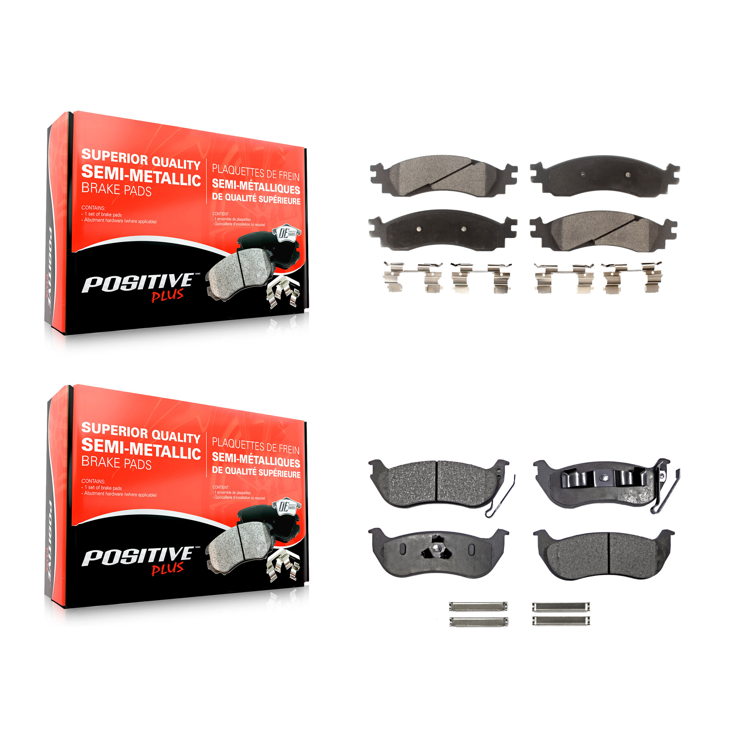 Front Rear Semi-Metallic Brake Pads Kit For Ford Explorer Sport Trac Mercury Mountaineer KPF-100065