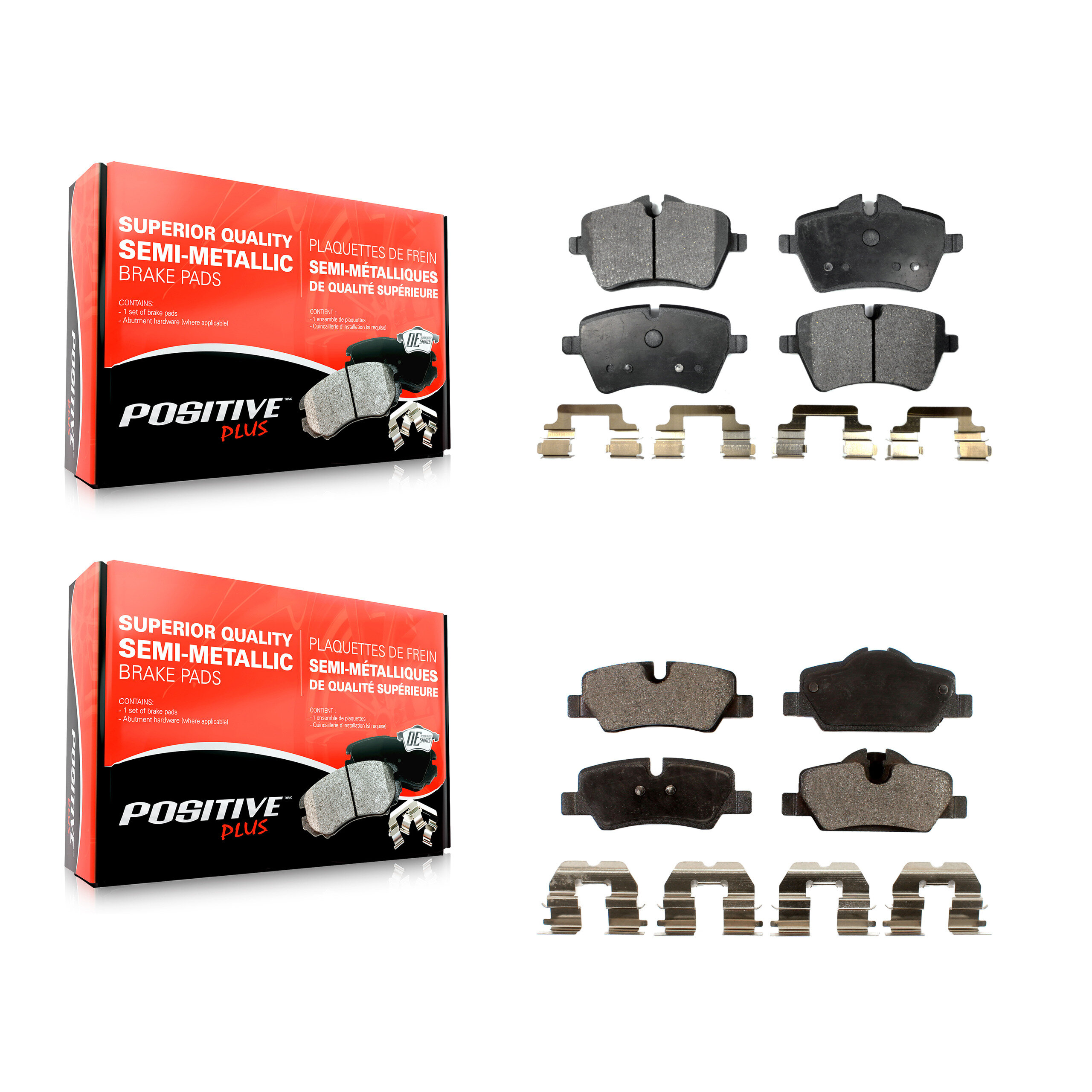Front Rear Semi-Metallic Brake Pads Kit For Mini Cooper KPF-100086