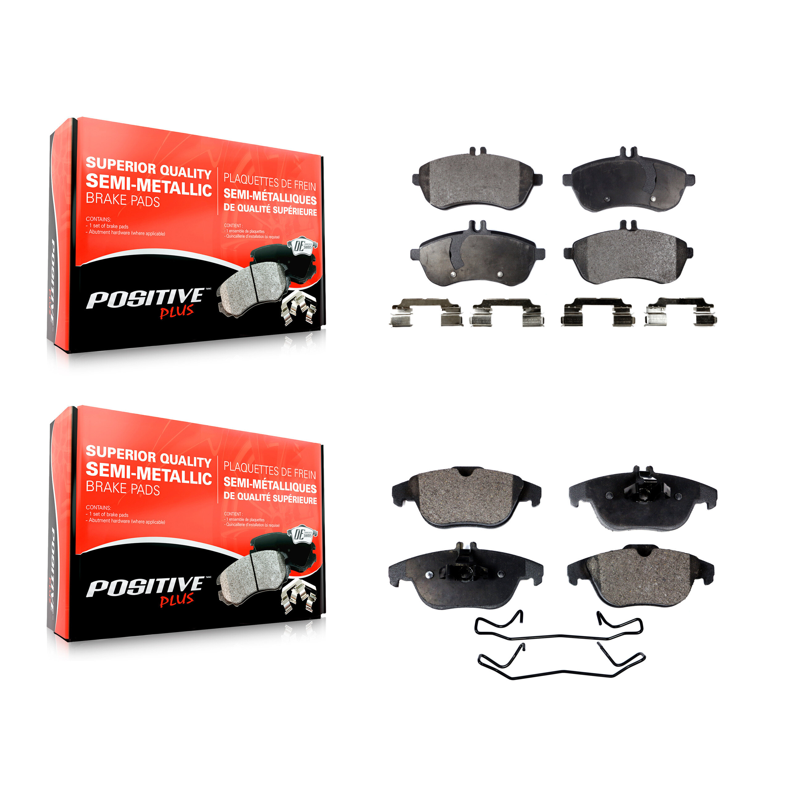 Front Rear Semi-Metallic Brake Pads Kit For Mercedes-Benz C300 C250 C230 KPF-100130